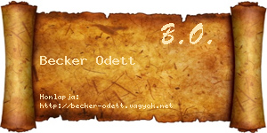 Becker Odett névjegykártya